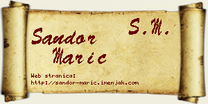Šandor Marić vizit kartica